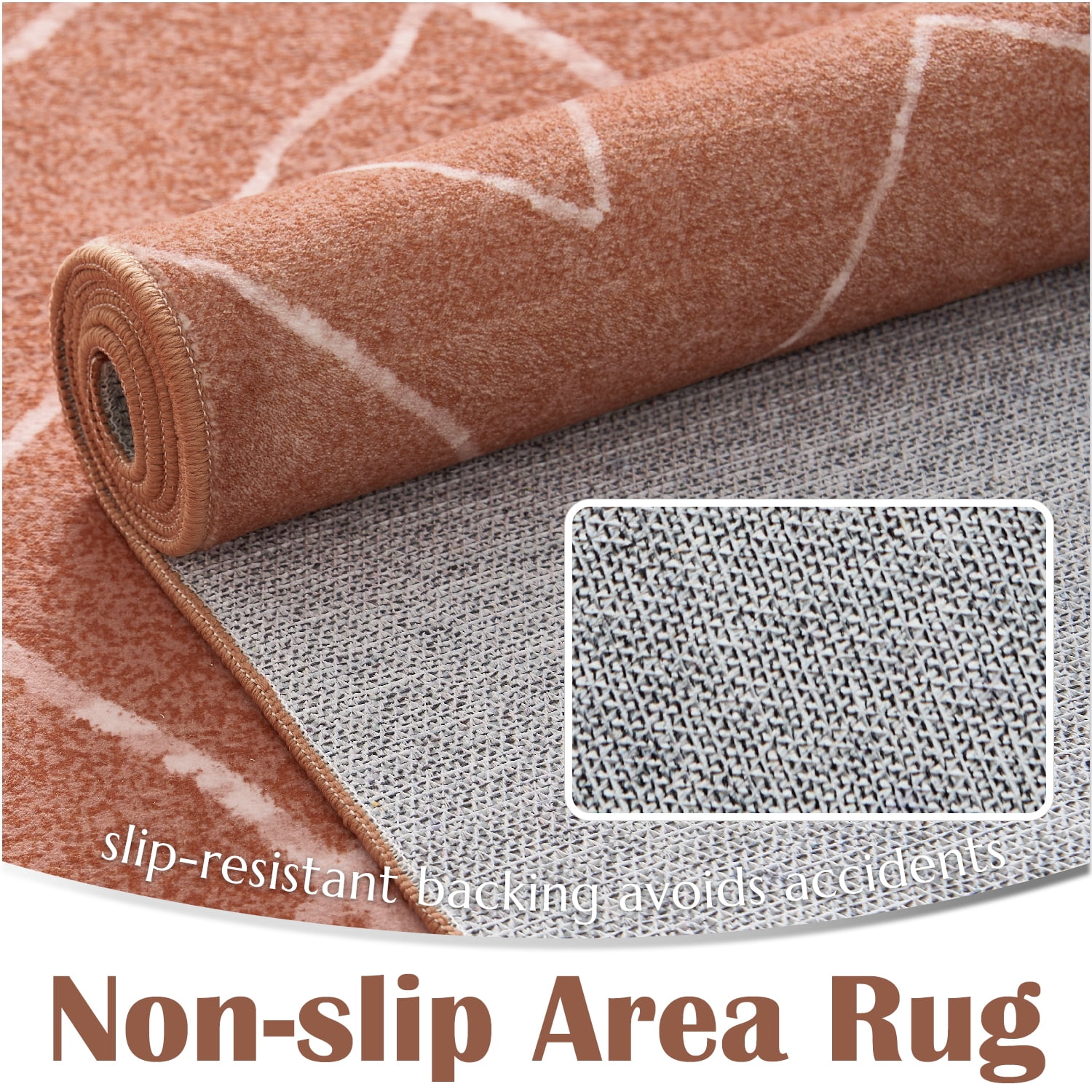 RUGKING Runner Rug 2x6 Boho Washable Rug Hallway Runner Brick Red Modern Non Slip Carpet for Bedroom Kitchen