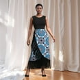 thumbnail image 5 of Bintarealwax African Skirt for Women Trendy Long Wrap Skirts Kente Print One Size Adjustable Tie Tassels Hem YF164, 5 of 5