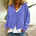 thumbnail image 6 of Hvyesh Womens Striped Cardigan Casual V Neck Long Sleeve Knitting Coat Open Front Button Down Fall Sweaters, 6 of 6