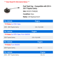 thumbnail image 2 of Fuel Tank Cap - Compatible with 2014 - 2017 Toyota Camry 2015 2016, 2 of 2