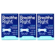 Breathe Right Clear Nasal Strips, Clear, Large, 30 Ct (3 Pack)