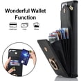 thumbnail image 3 of Phone Case for Samsung Galaxy S21 Ultra 5G Wallet Cover with Tempered Glass Screen Protector and RFID Blocking Ring Credit Card Holder Leather Cell S21ultra 21S S 21 21ultra G5 Women Men Black, 3 of 11