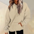 thumbnail image 2 of NMMUED Womens Glitter Rhinestone Hoodies Sparkle Long Sleeve Hooded Sweatshirt Baggy Hoodie Oversized Y2k Streetwear Hoodie with Pockets Beige L, 2 of 9