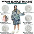 thumbnail image 5 of Wearable Oversized Blanket,Pioneer Flower Floral Print Pattern Wearable Blanket Hoodie for Adults,Cozy Hooded Blankets with Super Pockets,Super Warm Fuzzy Pullover for Women & Men, 5 of 6