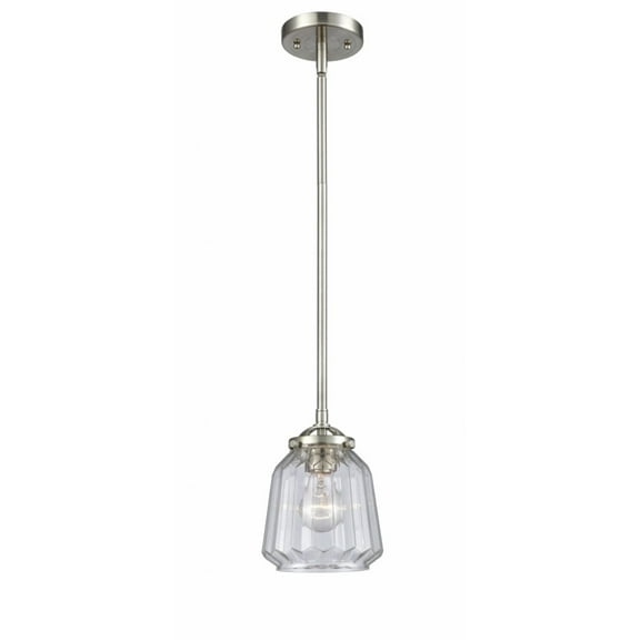 Innovations 284-1S-SN-G142-LED Chatham 1 Light Mini Pendant part of the Nouveau Collection, Brushed Satin Nickel