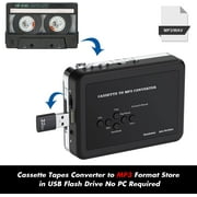 Digitnow Portable Cassette Player, Converter Recorder Convert Tapes to Digital MP3 Save into USB Flash Drive/ No PC Required ,Black