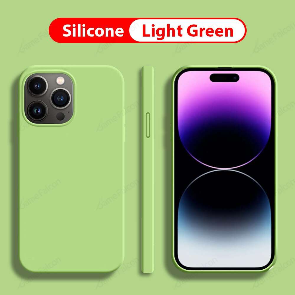 For Apple Original Luxury Liquid Silicone Case For iPhone 15 14 Pro Max Bumper Shockproof Cover iPhone 13 12 Pro Phone Soft Case