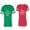 Men Green / Women Red, variant on I Love My Awesome Husband Wife Unisex Couple Matching Cotton Jersey style T-Shirt Contrasting stripes on sleeves (Men Green / Women Black) (Men S / Women S)