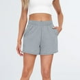 thumbnail image 6 of BRDFRL Comfy Shorts for Women Cotton Loose High Waisted Lounge Shorts with Pockets Gray L, 6 of 7