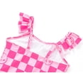 thumbnail image 4 of Serdomi Toddler Little Girls Swimsuit One-Piece Lovely Pink Checker Face Bathing Suits for Girls Size 8, 4 of 7
