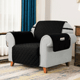 thumbnail image 2 of CHUN YI 1 Piece Sofa Couch Cover 6 Pockets with Elastic Straps Slipcover (XL-Chair, Black), 2 of 7