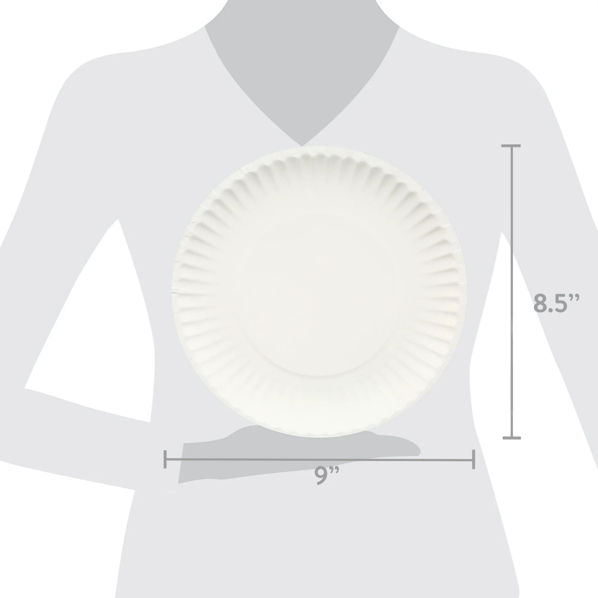 Great Value Coated Disposable Paper Plates, 9", 100 Count