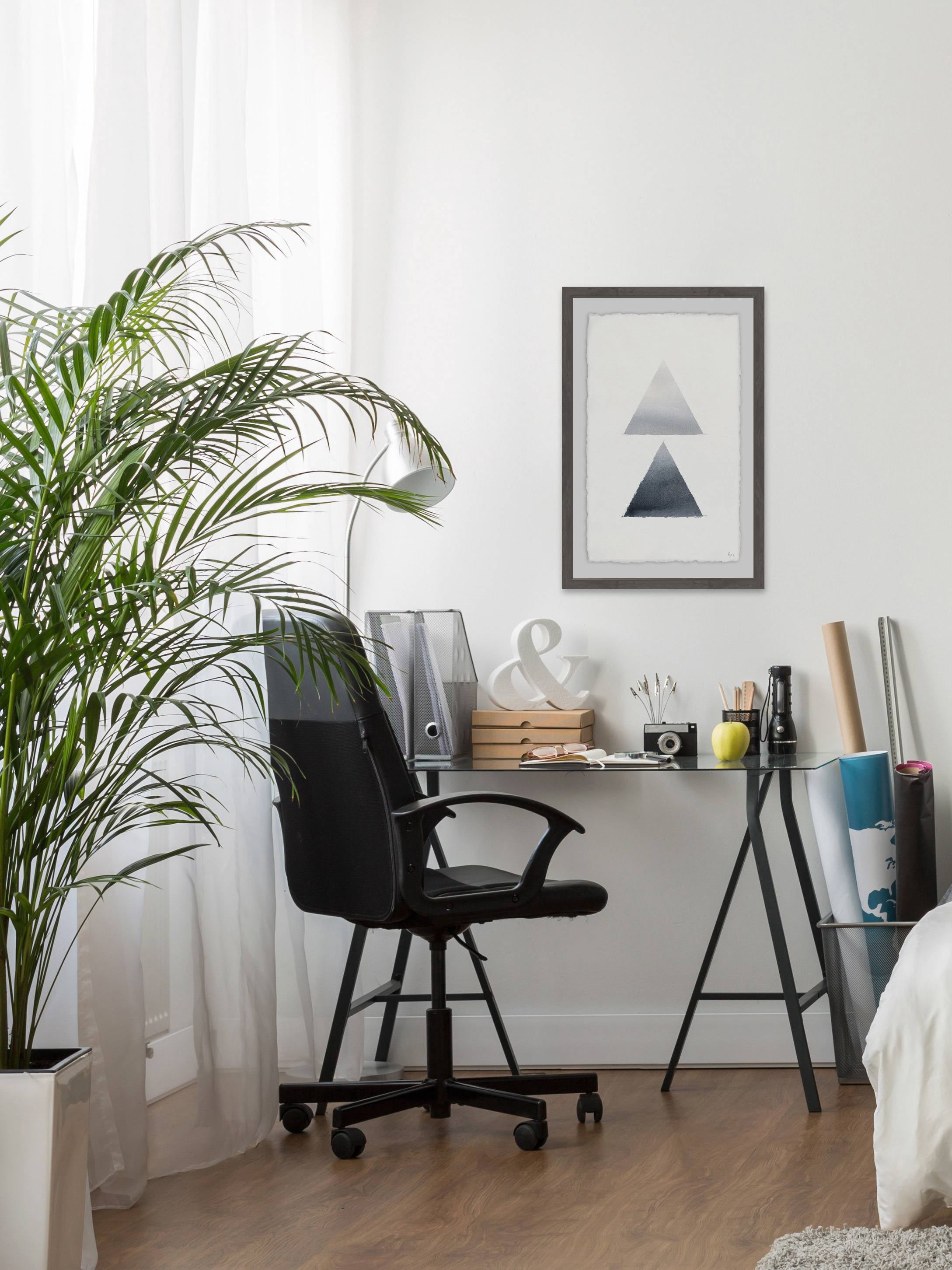 Ombre Triangle Framed Painting Print