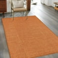 thumbnail image 4 of Burnt Orange 2.7x5 Area Rugs, Farmhouse Burlap Solid Orange Color Modern Linen Texture Non-Skid Rubber Backing Large Rectangle Rugs - Living Room Bedroom Office, Indoor Floor Carpets Washable Rug, 4 of 9