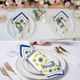 thumbnail image 3 of Blue Lemons Cloth Napkins, Summer Watercolor Italian Style Flower Washable and Reusable Dinner Napkins Set of 2, Table Napkin for Kitchen Party Birthday Wedding Hotel Housewarming 20"x20", 3 of 9
