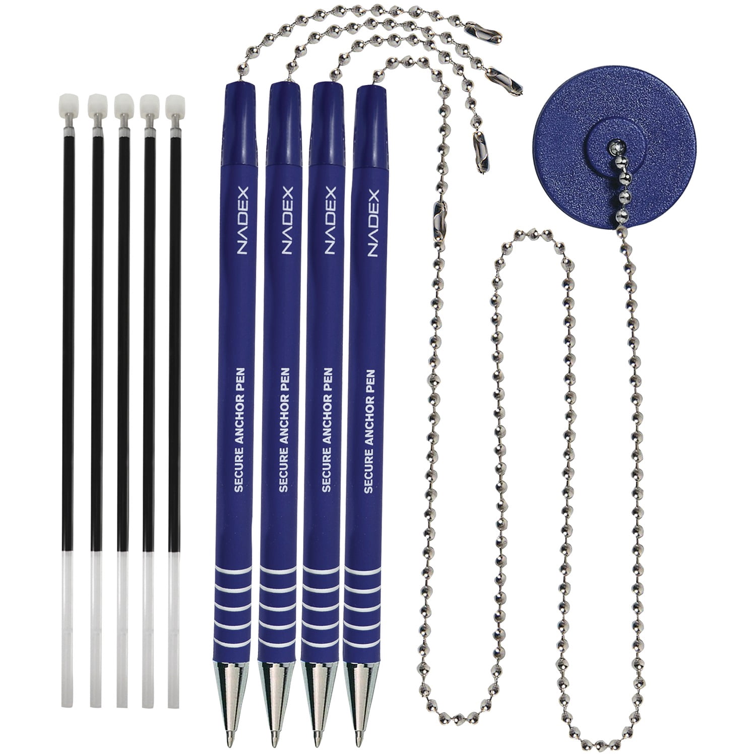 Nadex Coins NCS8-1180 4-Pack Secure Counter Ballpoint Pens (Blue)
