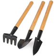 thumbnail image 1 of Chainplus 3Pcs Mini Wood Handle Flower Planting Shovel Rake Spade Gardening Hand Tools Three-Piece Household Shovel Handle Multitool, 1 of 3