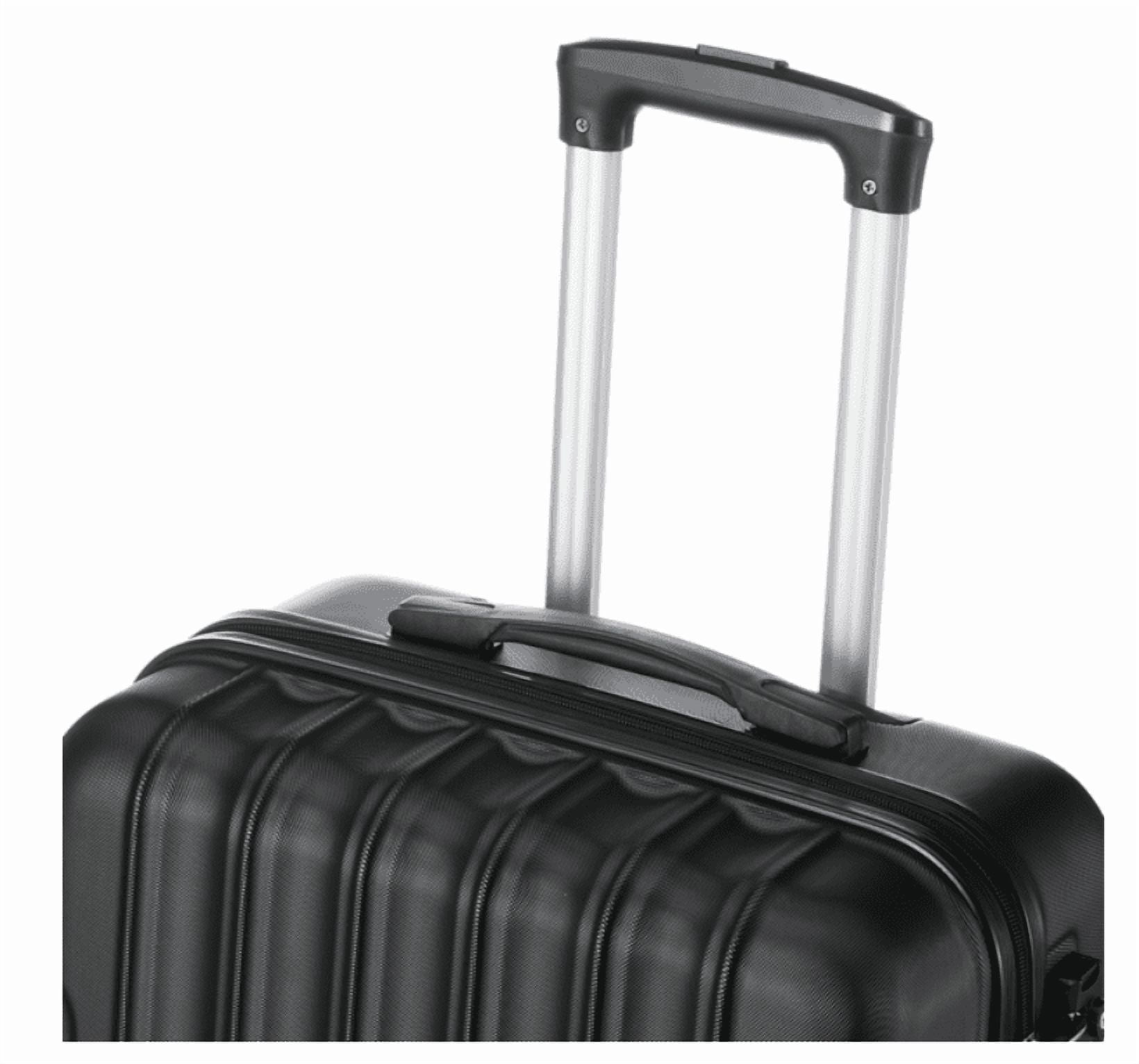 Alvantor 3-in-1 Large Capacity Travel Suitcase Set, Durable ABS+PC Hardshell Luggage with Wheels, Black (20"|24"|28")