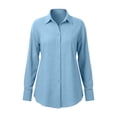 thumbnail image 7 of ThriftyPlait Button Up Shirt For Women Casual Cotton Textured Long Sleeve Tunic Tops Trendy Loose Fit Comfy Vacation Daily Wear Tops, 7 of 7
