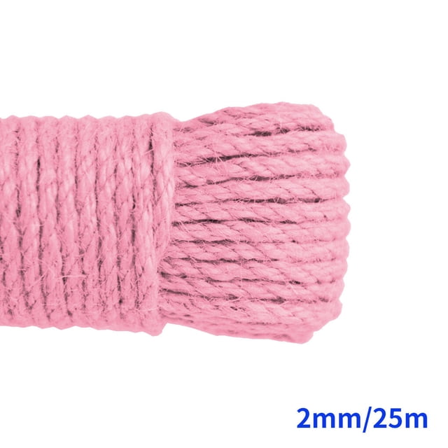 Langgg Color Hemp Rope Roll Making Tool 100 Cotton rope colorful twine macrame cord string thread Handmade String accessory DIY cord Pink 2mm x 25m 1Set