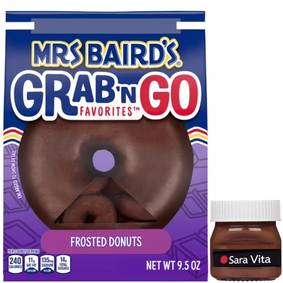 Mrs Baird's Grab 'n Go Favorites Frosted Donuts, 10.5 oz, Chocolate Donuts, Bag