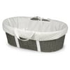 Badger Basket Wicker-Look Woven Baby Moses Basket with Bedding, Gray and White