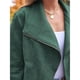 thumbnail image 4 of Chaquetas de Piel Sintética para Mujer, Estilo Ante, Ideales para Otoño e Invierno. Abrigo Corto Abierto por Delante. Verde XXL, 4 of 8