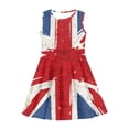 thumbnail image 3 of Renewold Personalized Teen Girls Tank Top Dress England Flag Sleeveless Swing Skater Dresses 7-8T Kids Casual Summer Dresses Stretchy A Line Pleated Midi Sundress, 3 of 6