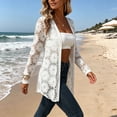 thumbnail image 6 of Womens Lightweight Cardigan Long Sleeve Open Front Jacquard Sheer Cardigan | Beach Cover Up, Thin Cardigan, Cute, Business Casual, Light, Jackets, Shrugs, Outerwear, Fall Fashion 2026 White,2XL, 6 of 7