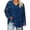 Navy, variant on CHGBMOK Women's Plus Size Floral Print Pullover Long Sleeve V Neck Tops Casual Loose Fit T Shirts