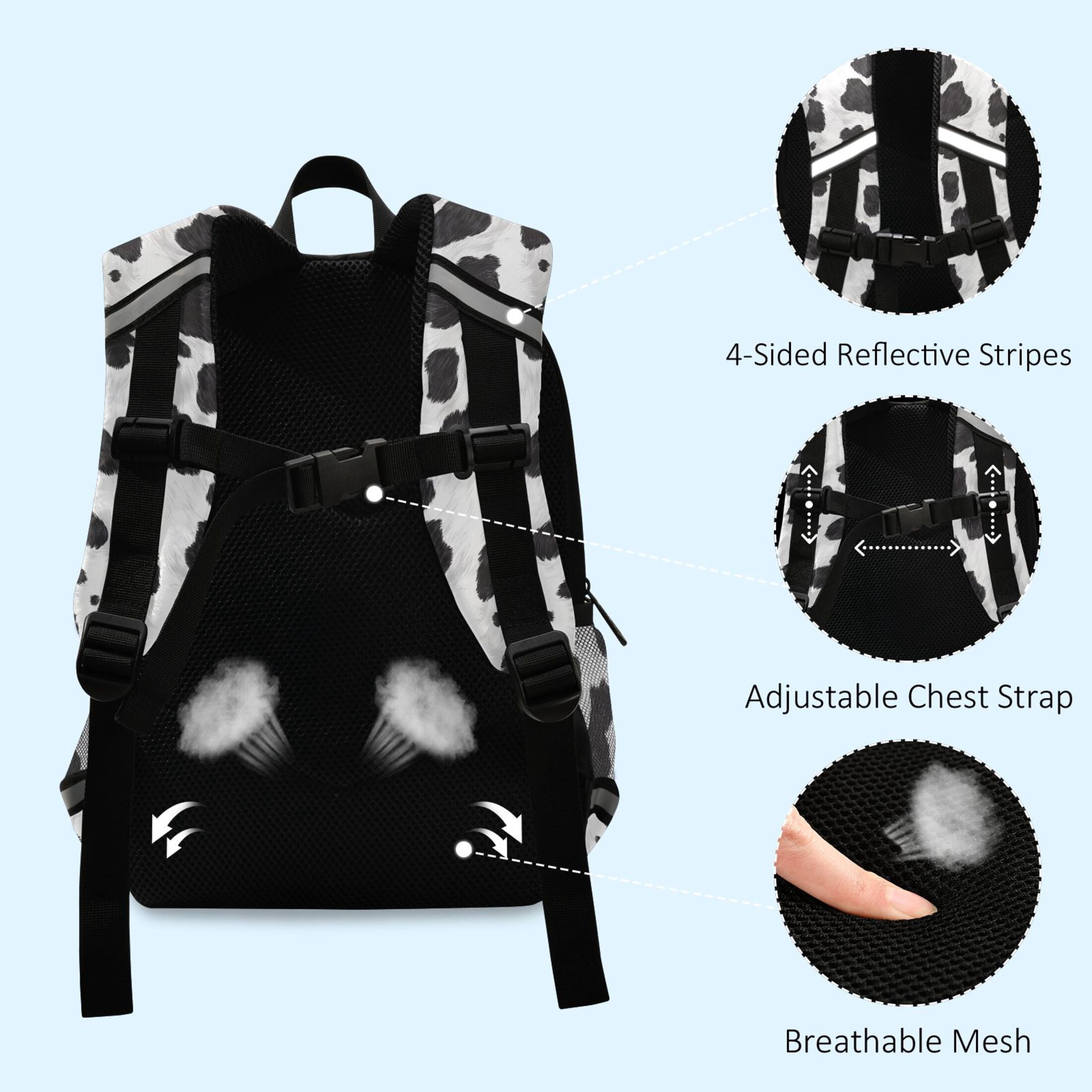 ALAZA Cow Print School Backpack Elementary Student Bookbag