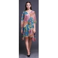 thumbnail image 2 of Bimba Flower Short Caftan Midi Dress Beach Swimwear Cover up WomensÂ&nbsp;Kaftan-XL-3X, 2 of 5