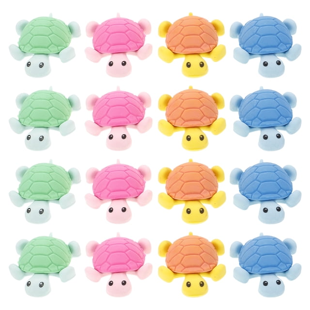 BRIGHTFUFU 24pcs divertido encantador tortuga borrador de dibujos animados pintura de dibujos animados regalo de borrador (color al azar)