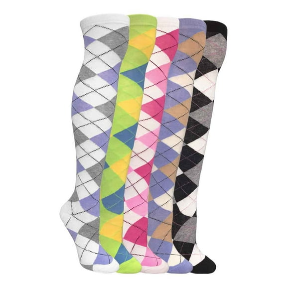 Women's 5 Pairs Truly Beautiful Comfortable Durable Soft Cable-Knit Over The Knee Socks Diamond LSR708-5P One SizeAssorted