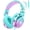 Cyan, variant on Owliwise Kids Headphones for School, Foldable Over-Ear Wired Headphones, Safe 85/94dB Volume Limiter, HD Microphone, Stereo Sound, 3.5mm Jack for Phone, Tablet and Computer, Pink