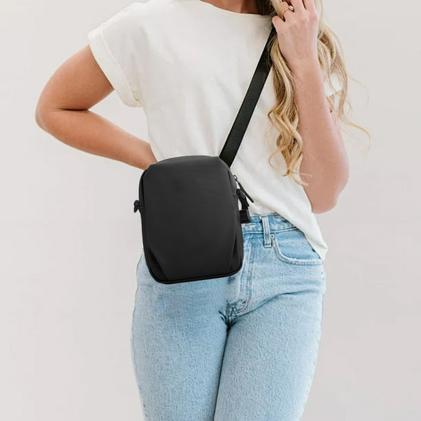 Bolso Cruzado para Hombres y Mujeres | Bolso Pequeño Mini de Hombro | Nylon Ligero | Múltiples Compartimentos | Correa Ajustable | Resistente al Agua | Para Teléfono, Billetera, Llaves | 19x15x6cm