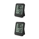 thumbnail image 3 of Ounissouiy Mini termómetro digital Temperatura del hogar Medidor alimentado por Humedad del invernadero Medidor LCD Bebé Guardería Negro Sin retroiluminación 2piezas, 3 of 6