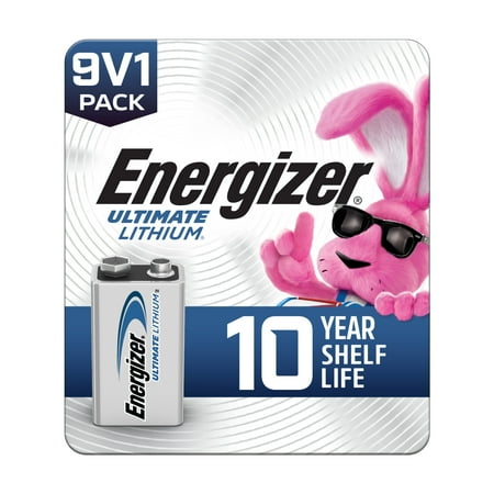 Energizer Ultimate Lithium 9V Batteries (1 Pack), 9 Volt Lithium Ion Batteries