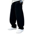 thumbnail image 2 of Miqool Boys Fall Cotton Baggy Sweatpants Loose Fit Elastic Waist Soft Wide Leg Jogger Pants for School Sports Casual Wear, 2 of 7