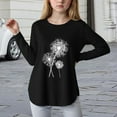 thumbnail image 2 of Povozer Girls Shirts Fashion Girls Long Sleeve Tees Girls' Soft T-Shirts Kids Basic Crewneck T-Shirts Top for Teen Youth Girls for 9-10 Years,Black, 2 of 4
