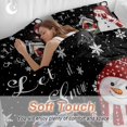 thumbnail image 4 of Christmas Comforter Set Twin Size, Red Hat Snowman Xmas Cardinal Bird House Black Soft Bedding Set for Man Woman, 4 Pieces Duvet Cover Set with Fitted Sheet, 2 Pillowcases, 4 of 9
