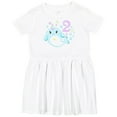 thumbnail image 3 of Inktastic Happy 2nd Birthday with Cute Narwhal Stars and Bubbles Girls Toddler Dress, 3 of 5