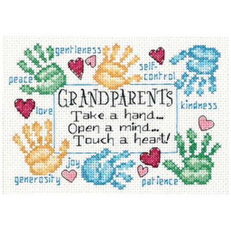 Dimensions "Grandparents Touch A Heart" Mini Counted Cross Stitch Kit, 7" x 5"