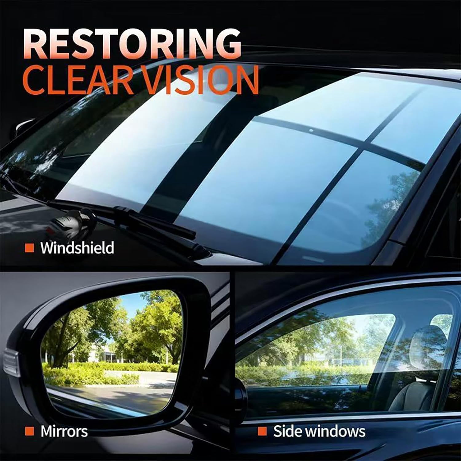 Qifor Glass Cleaner,Qifor Car Oil Film Cleaner,Q4 Glass Guard,Automotive Oil Film Cleaning Brush for Car Windows – Glass Cleaning Board(1pcs)