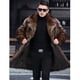 thumbnail image 4 of Abrigo de cuero para hombre, abrigo de piel sintética de visón entero para otoño e invierno, grueso, de talla grande, informal, 4 of 6