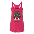 thumbnail image 3 of Messy Bun Soccer Life | Mom Life Game Day Vibes Sports Lover | Mother's Day Sports Tri-Blend Racerback Sleeveless Top, Shocking Pink, L, 3 of 5