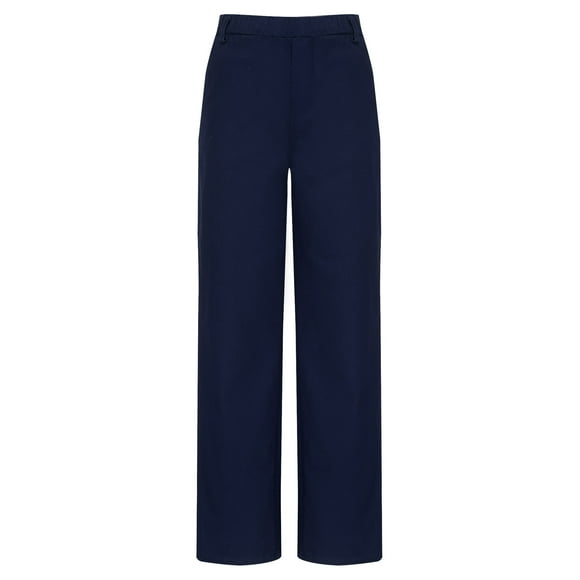 MSemis Boys Formal Dress Pants Slim Fit School Umiform Trousers Elasticated Waist Suit Pant with 4 Pockets Navy Blue 16