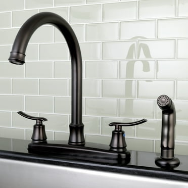 Kingston Brass  Euro Oil Rubbed Bronze Kitchen Faucet with Side Sprayer