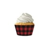 Cupcake Creations 32 Count Cupcake Baking Papers, Red & Black Buffalo Plaid