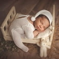 thumbnail image 4 of harmtty 1 Set Baby Photography Romper Great Flexibility Jacquard Pattern Infants Jumpsuit Adorable Newborn Photography Props Crochet Outfit,White, 4 of 7